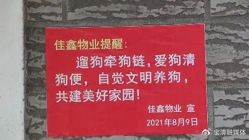 物业公司养狗权限制 | 小区物业贴“禁犬令”违者罚1000元！物业还能禁止居民养狗？